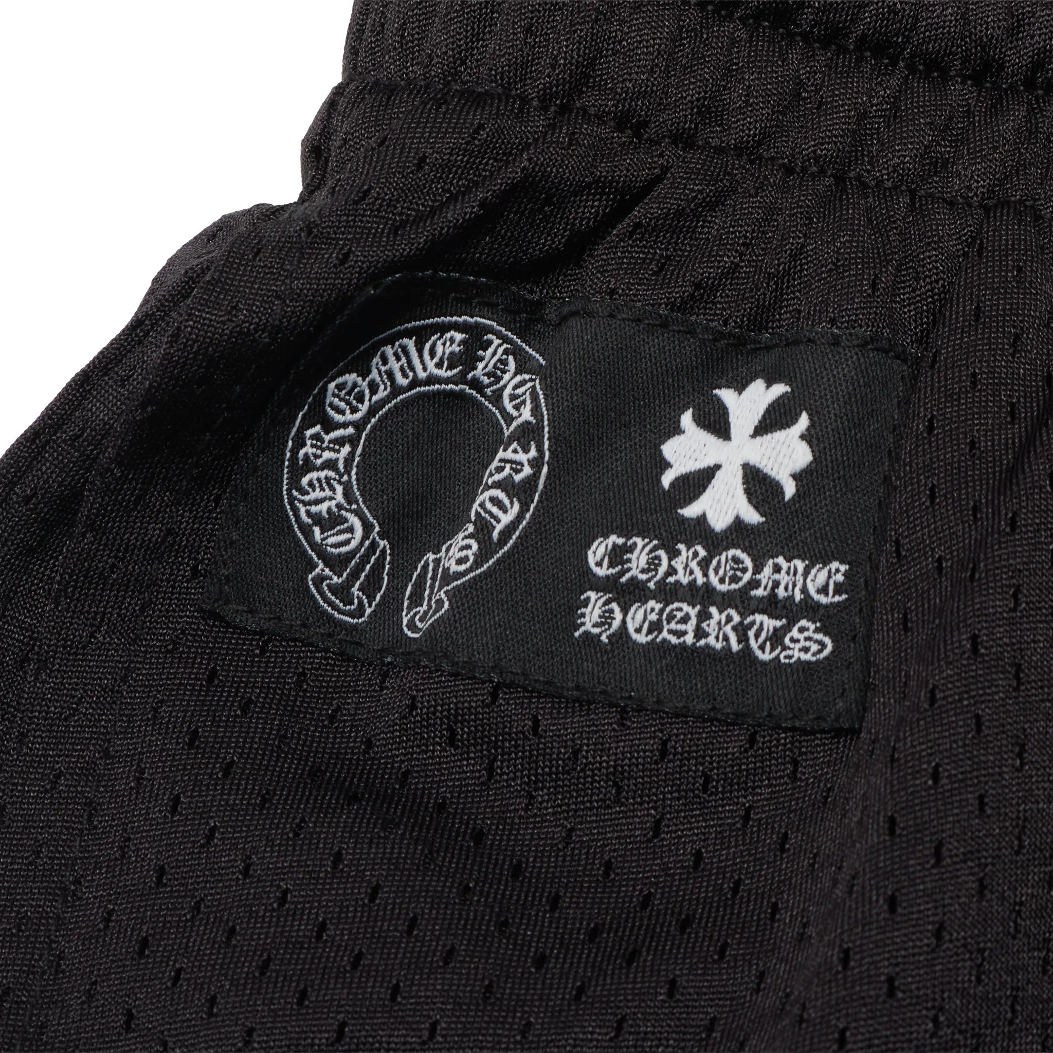 Detailed View of Chrome Hearts Mesh Warm Up Track Pants